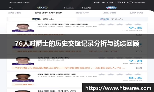 76人对爵士的历史交锋记录分析与战绩回顾